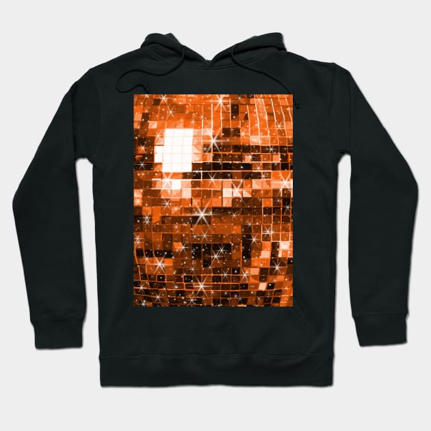 Twinkle Orange Disco Ball Pattern Hoodie by Art by Deborah Camp